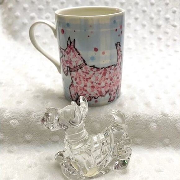 "Scottie" Lover's Pair-Scott Inness 12oz Mug, Princess House Crystal Scottie - Picture 3 of 7